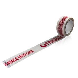 Fragile Tape for Parcels and Boxes. This 6 roll Pack of Heavy Duty Fragile Packing Tape Provides a Strong, Secure and Sticky Seal for Your Boxes, 6 Rolls