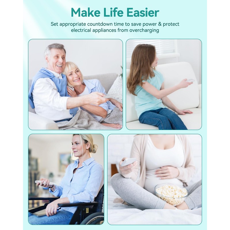 HAPYTHDA Remote Control Outlet Plug, Timer Outlet with Remote, 500ft