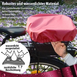 NICE'n'DRY Bicycle Basket Cover Waterproof – Rain Cover Bicycle Basket for Front – Rain Cover for Rear Basket up to Size 40 x 50 cm
