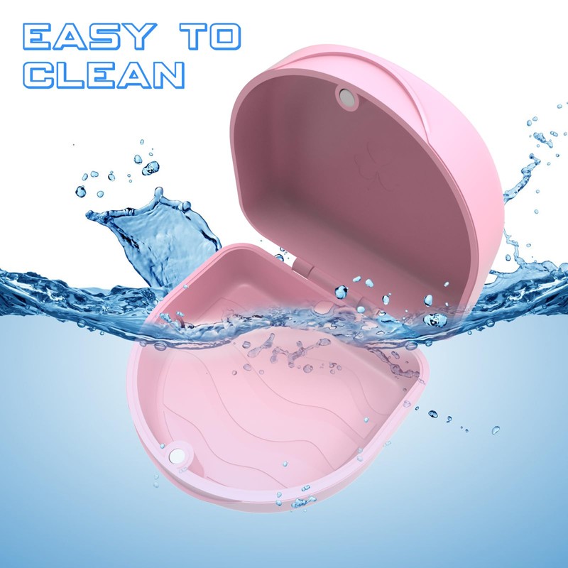 JJOVCE Retainer Case,Orthodontic Mouthguard Case Dental Retainer Case (Pink)