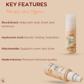 Suero de arroz hidratante e iluminador, 1,7 fl oz (paquete de 1)