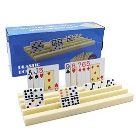 Yuanhe - Portatarjetas de plástico para dominó – Organizador de soporte para azulejos y bandejas para juegos de cartas de juego, juego de 4