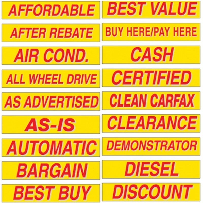 EZ Lettering Car Dealer Windshield Slogans 20 packs, Mix n
