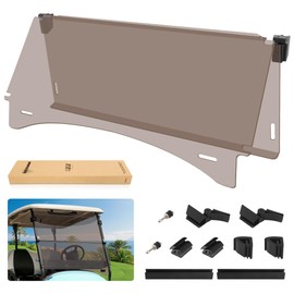 10L0L Club Car Windshield - Tinted Golf Cart Front Windshield for Club Car Precedent (2004-up)/ Onward (2017-up)/Tempo Fordable Windscreen UV Protection and Impact Resistant 37.5"W X 33.6"H