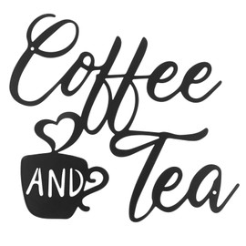Modern Metal Coffee and Tea Bar Sign Wall Decor, Coffee Cups Sign Wall Hanging Decor, Coffee and Tea Silhouette Ornament for Cafe Bar, Teahouse, Kitchen, Restaurant Decorations