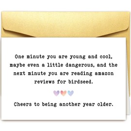 Funny Birthday Card for Men Women, Humorous Birthday Card for Him Her, Bday Gifts for Best Friend, One Minute You're Young And Cool...