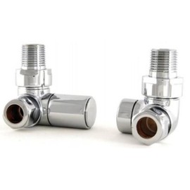 Hansvit MODCOMRV Corner Angled Radiator Valves, Chrome