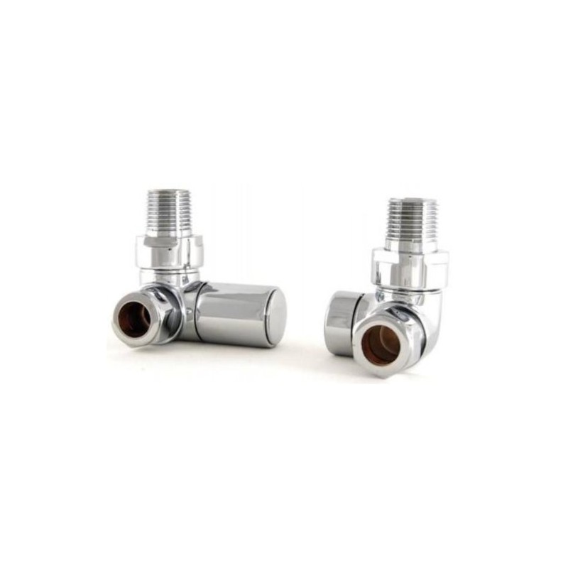 Hansvit MODCOMRV Corner Angled Radiator Valves, Chrome
