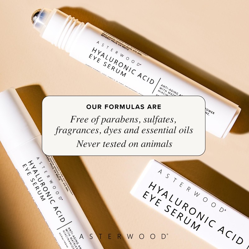 Asterwood Hyaluronic Acid Eye Serum - Reduces Under Eye Bags,