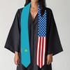 2025 Kazakhstan Flag and USA Flag Graduation Stole Graduation Sash