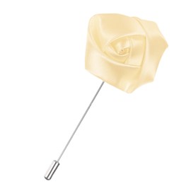 M METERXITY 1-Pack Flower Lapel Pins for Men, Rose Boutonnieres Pin Groom Boutonnieres for Wedding/Dance/Party, Men Lapel Pins for Suits Satin Flower Corsage [Lotus Color]