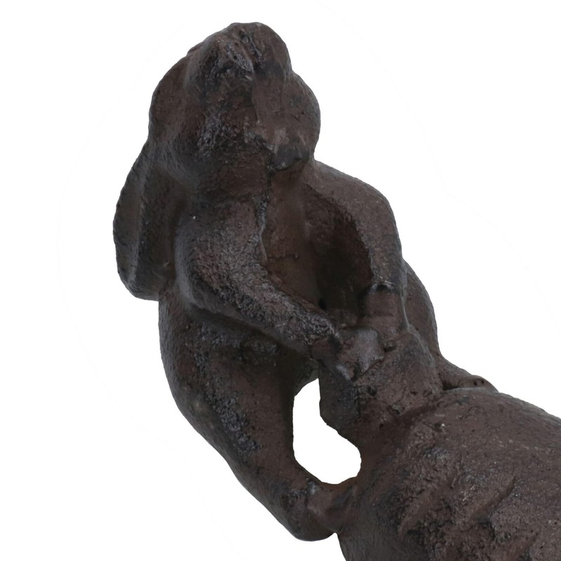 Rabbit with Carrot Door Stop Cast Iron Metal Rustic Doorstop