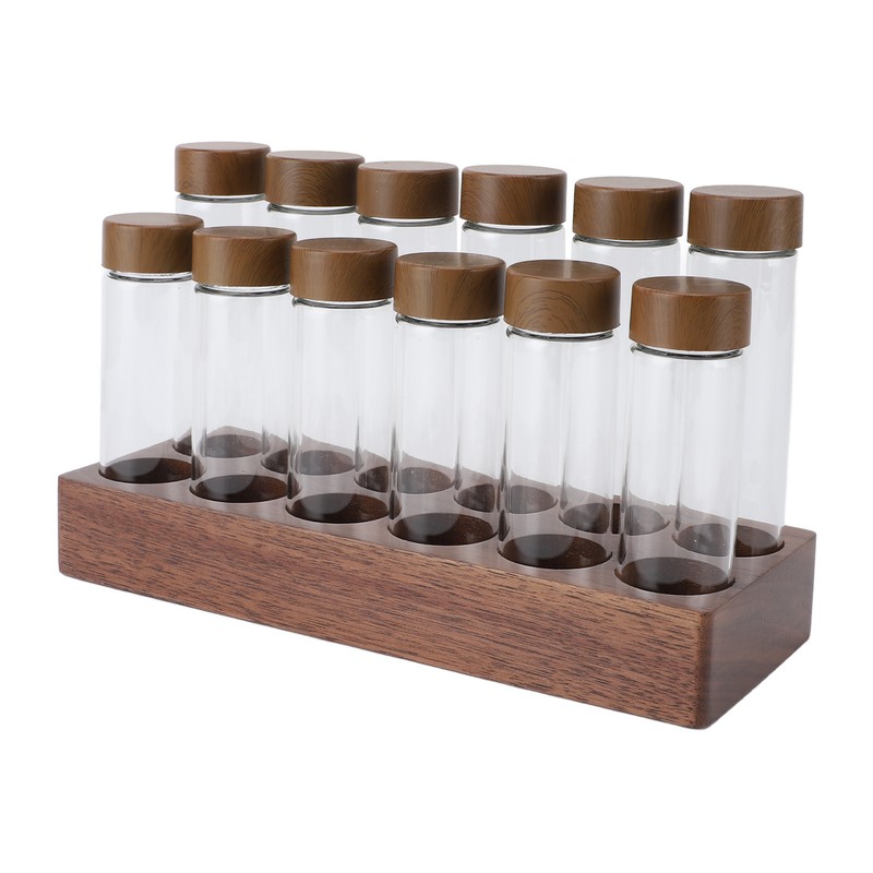 12pcs Coffee Bean Storage Tubes Glass Sealed Dosing Coffee Bean