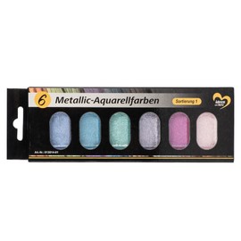 Ideen mit Herz Metallic Watercolour Paints | Set of 6 | 6 Colours (Assort 1)