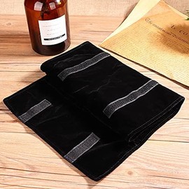 Rollos de joyería de viaje, estuche organizador portátil de terciopelo para collares, aretes, anillos y pulseras, bolsa de almacenamiento de accesorios para mujer
