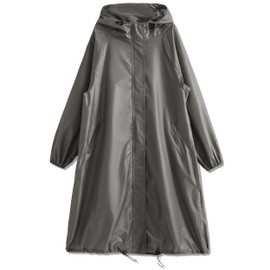Monilo Women's Raincoat, For Bicycles, Backpacks, A-line, Long Length Keeps Feet Dry With Storage Bag (XL Size)