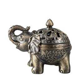 Feyarl Incense Burner Incense Burner Incense Holder Alloy Interior Figurine Elephant