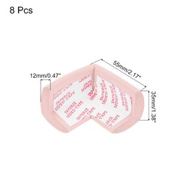 MECCANIXITY 8 Pack Soft Corner Protector, Rubber Foam Furniture Proofing Corner Guards Edge for Fireplace Table Stair, Pink