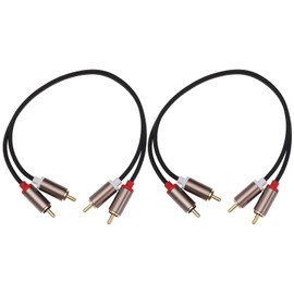 SING F LTD 2pcs 2RCA Male to 2RCA Male Video Extension Cable Aluminum Alloy Shell Gold Plated Plug Short Stereo Audio Cable for HiFi Stereo Systems TVS Speakers HDTVs