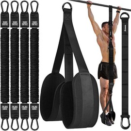 Pull Up Assistance Bands, Resistance Bands for Pull Up Bar Workout, Adjustable Heavy Duty Pull Up Assist Equipment with 4 Assistance Bands, Home Gym Fitness Exercise Strength Training - Colour: Black