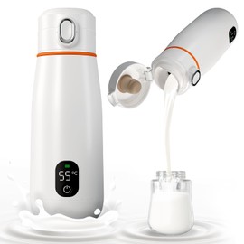 Portable Bottle Warmer for Travel, 17 Ounces Milk Warmer, Super Fast Charging, for Vehicle,car,Airplane Journey with Bottle Cleaning Set