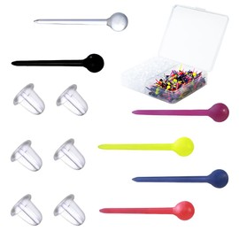 Invisible Earrings for Work, 300 Pairs Clear Plastic Earring Posts and Backs for Sensitive Ears, Suitable for Daily Wear Multicolor