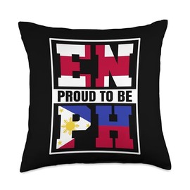 Proud to be English Filipino Roots England Philippines Throw Pillow