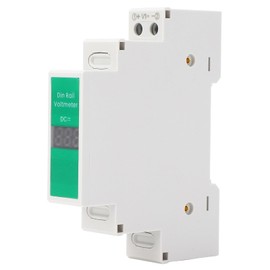 Din Rail Voltage Meter, LED Digital Display Voltmeter DC Voltage Meter Electric Power Meter, Voltage Range DC 11V-310V, Accurate Measurement