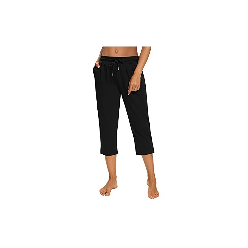 Sarin Mathews Womens Capri Yoga Pants Loose Workout Joggers Drawstring