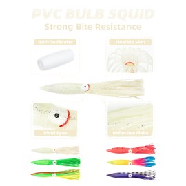 BLUEWING Fishing Daisy Chain Big Game Daisy Bird Bulb Squid Trolling Bird Tuna Lures Fishing Teasers for Marlin Sailfish Fishing Luminous