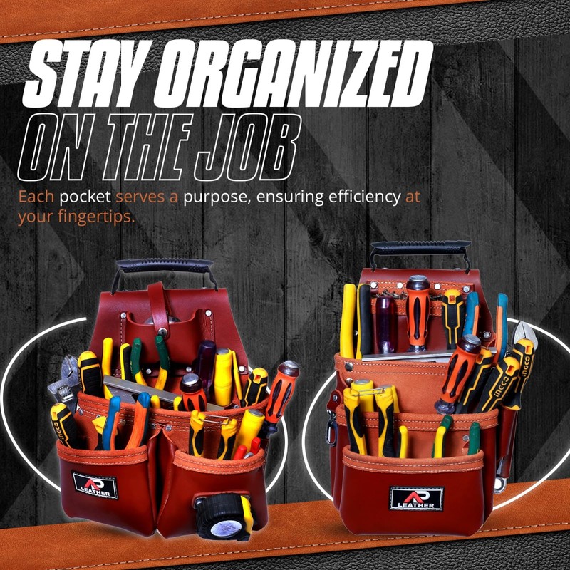 Ap Leather Pro-28 100% Real Leather Tool Pouch Multipurpose 28