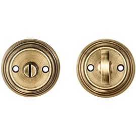 Bathroom Thumbturn and Release Handle - Reeded Design - 55mm Dia- Antique Bronze | Locking Thumb Turn and Release Handle - Screwless Rose - for Use with Lever on Rose Door Handles