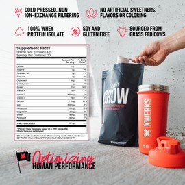 Xwerks Grow 100% New Zealand Grass-Fed Whey Protein, 25g of Pure Isolate Protein Powder (30 Servings) All-Natural, Paleo & Keto-Friendly, Soy & Gluten-Free, and Easy to Digest (Strawberry)