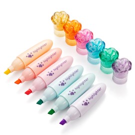 ACCloud Highlighter Pen, 6 Pastel Colors Chisel Tip Aesthetic Highlighter Pen, Water Based Highlighter, Quick Drying, No Bleeding for Bible Study, Notes, School, Office (6 Color-B)