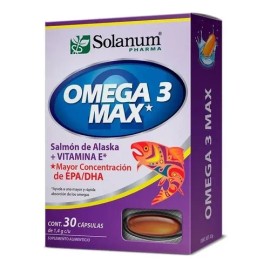 Solanum Omega 3 Salmón De Alaska  Vitam A, D, E, 30caps Sfn Sabor Sin sabor                                                                           
