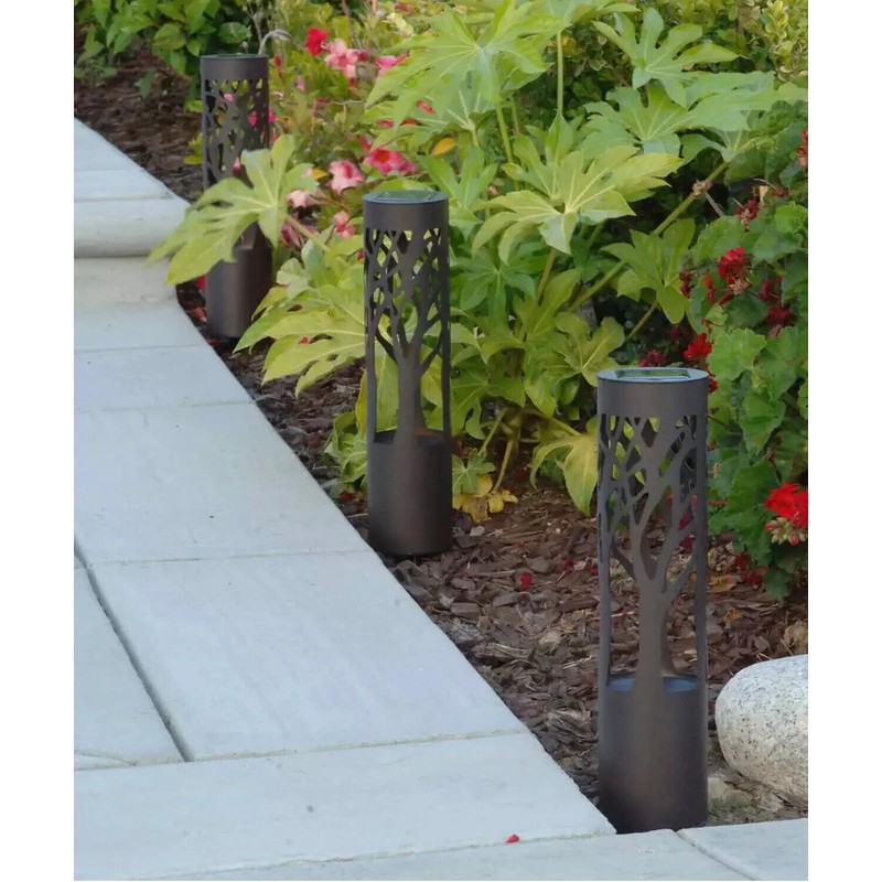 Tommy Bahama 12-Lumen Solar Bollard Light with Tree Design LED