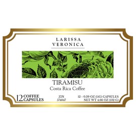 Tiramisu Costa Rica Coffee (Single Serve K-Cup Pods) (Gourmet, Naturally Flavored, Whole Coffee Beans) (12 pods, ZIN: 574847) - 3 Pack
