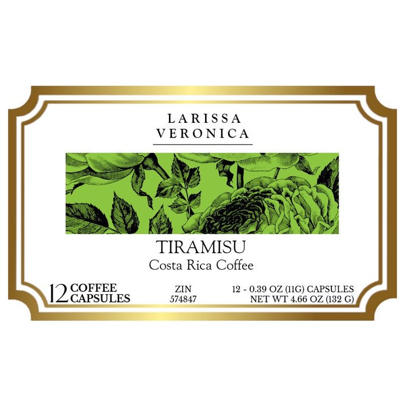 Tiramisu Costa Rica Coffee (Single Serve K-Cup Pods) (Gourmet, Naturally