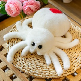 XItbyja Cute Spider Plush Toys 9.8inch Cartoon Spider Stuffed Animalb Soft Throw Pillow Home Decorations for Adults Kids White