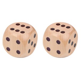 STOBAZA 2pcs Wooden Dice Six Sided Dice Entertainment Dices Party Game Dices Role Play Dice Toy Light Brown