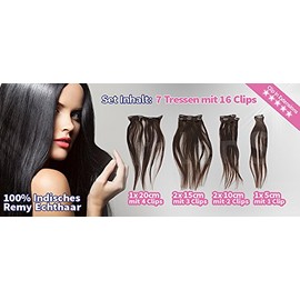 Clip-In Extensions Set 100% Real Hair 7-Piece 70g 45 cm No. 27 Honey Blonde