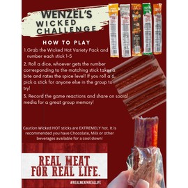 Wenzel’s Farm Wicked Spicy Snack Sticks Variety 5 Pack | Flavorful, Naturally Smoked │ High Protein, Low Carb │ No MSG, Fillers, Binders, Artificial Colors │ Gluten Free