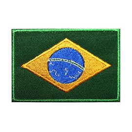 Brazil Flag Logo Patch Embroidered Applique Brazil Country Flag Patch Iron On Patch Sew On Patch Emblem