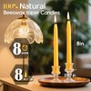 8 in Beeswax Taper Candles,8 Pack Dripless Pure Beeswax Candle