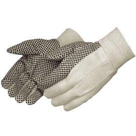 Liberty Glove & Safety 12  PAIR COTTON BLEND 10 OZ CANVAS PROTECTIVE SAFETY WORK GLOVES W/ DOTTED PALMS