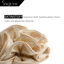 SXQLYH Hair Bobbles Oversized Scrunchies Satin for Women, Braided Scrunchie, Three-Dimensional Styling Hair Band, Soft Elastic, Women's Ponytail Holder, Hair Band for Women, Thick Long Hair (Beige)