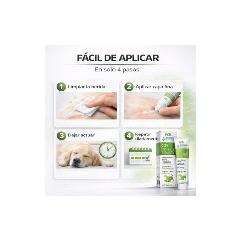 Medical Solution Gel Cicatrizante de Kiwi para Perros, gatos y