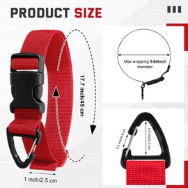 Wowangce 6 Pack 17 Inch Adjustable Extension Cord Holder Organizer with Triangle Clips for Garage Organization and Storage Heavy Duty Extension Cord Hanger for Men Workshop (Red)