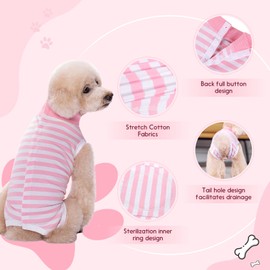 TQFlow Dog Surgery Recovery Suit, Pet Body Suits Abdominal Wounds Protector for Female Male, Substitute E-Collar & Cone Recovery Shirt, Neuter Surgical Onesie Anti Licking for Small, Medium Dogs Cats