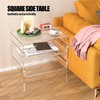 Acrylic 2-Tier Side Table with Storage Mini Modern End Table/Nightstand